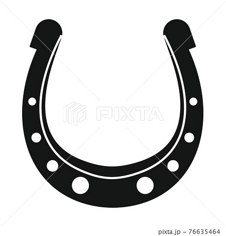 Vector Gold Horseshoe Black Simple Icon のイラスト素材