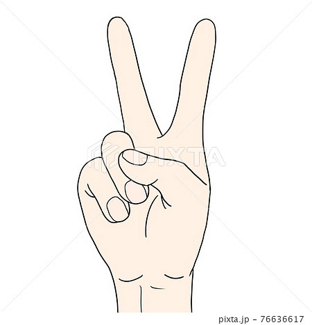 チョキの手のイラスト素材