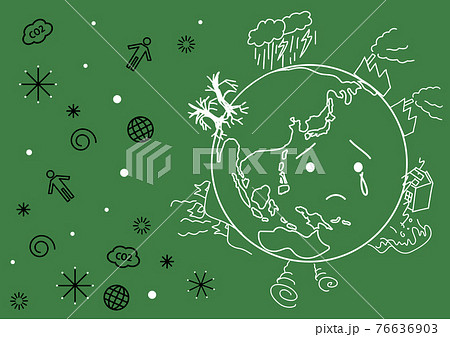 環境汚染と異常気象のイメージイラスト 北半球 Rgb のイラスト素材