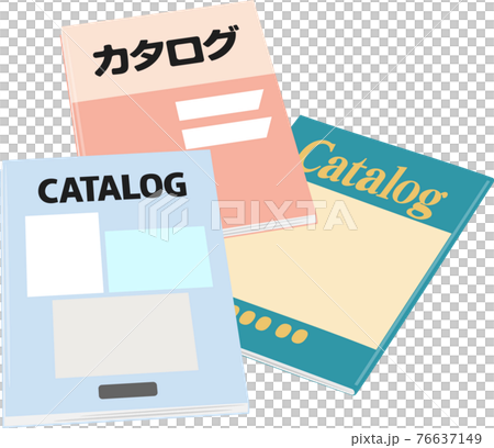 積み重なったカタログの冊子 76637149
