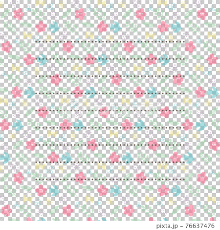 Spring color flower and bird simple motif pattern letter Spring color flower and bird simple motif pattern letter 76637476