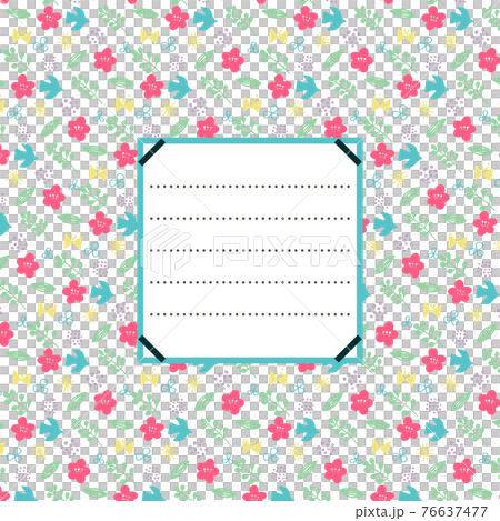 Spring color flower and bird simple motif pattern letter Spring color flower and bird simple motif pattern letter 76637477