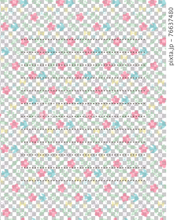 Spring color flower and bird simple motif pattern letter 76637480