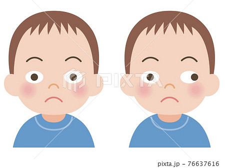 斜視の男の子のイラスト 76637616