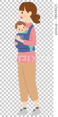 赤ちゃんを抱っこする母親 子育てのイラスト素材