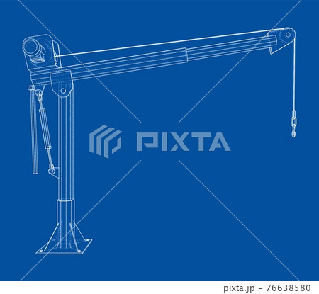 Davit or crane for boat. Vector 76638580