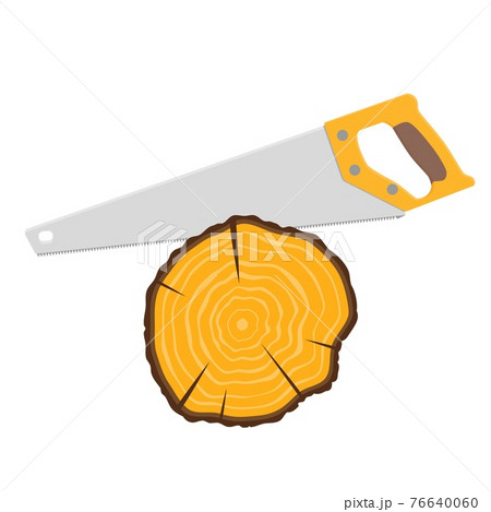 hand saw and tree stump 76640060
