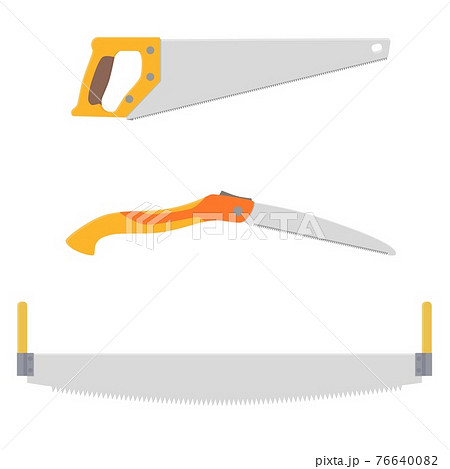 Set of cartoon hand saw icons Set of cartoon hand saw icons 76640082