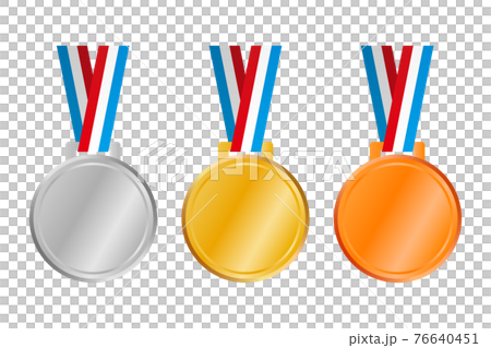 Medal gold silver bronze hung from the neck 76640451