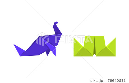 Origami Or Paper Folding With Sculpture And のイラスト素材