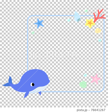 Whale icon frame + sea decoration 76641267