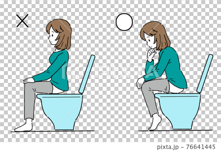 排便に適した姿勢のイラスト 76641445