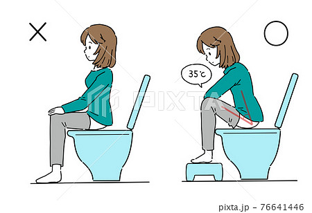 排便に適した姿勢のイラスト 76641446