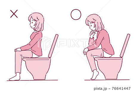 排便に適した姿勢のイラスト 76641447