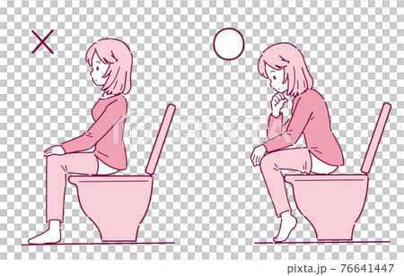 排便に適した姿勢のイラスト 76641447