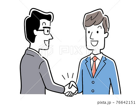ベクターイラスト素材 握手をする2人の男性 ビジネスシーンのイラスト素材