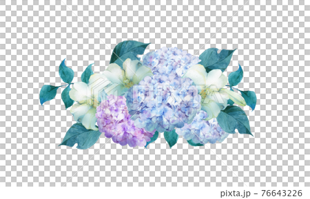 Hydrangea And Lily Bouquet Watercolor Illustration Stock Illustration