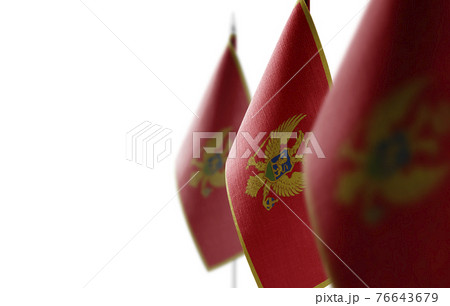 Small national flags of the Montenegro on a white background Small national flags of the Montenegro on a white background 76643679