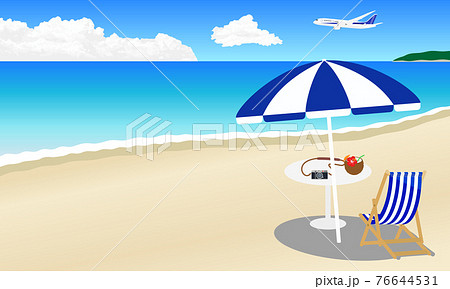 ビーチ 青空のイラスト素材