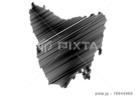 Tasmania map vector illustration, scribble sketch Tasmania 76644969