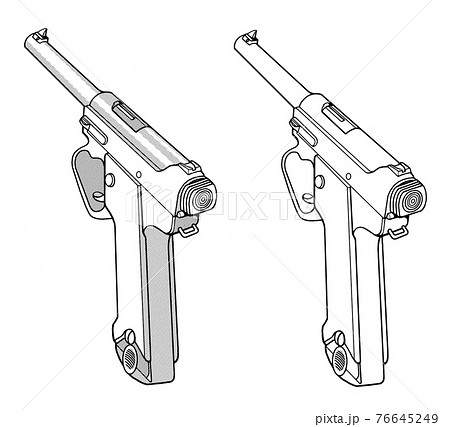 日本銃 Gun 後ろのイラスト素材