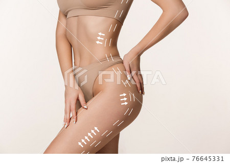 Beautiful Slim Female Body Underwear Isolated Stock Photo 71910271