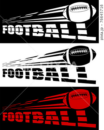 football lettering broken by flying american football. Sport equipment. Active lifestyle. Vector 76645716