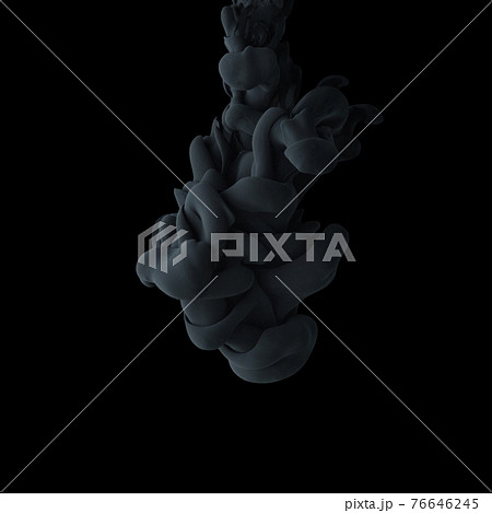 Explosion of colored, fluid and neoned liquids on black studio background with copyspace 76646245