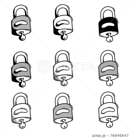 lock doodle vector icon. Drawing sketch illustration hand drawn line eps10 76646647