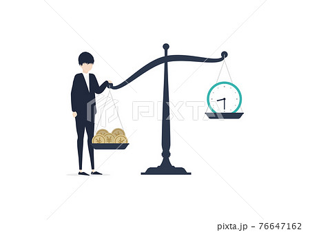 時間とお金を無駄にしないビジネスマンのイラスト素材 時間とお金を無駄にしないビジネスマンのイラスト素材 76647162