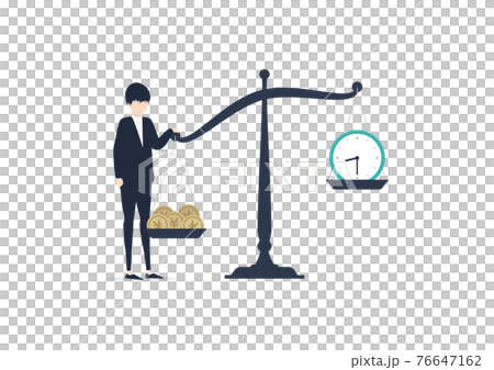 不浪費時間和金錢的商人的插圖素材 不浪費時間和金錢的商人的插圖素材 76647162