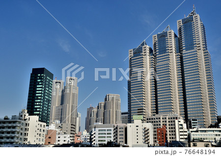 新宿新都心 超高層ビル群の風景の写真素材 新宿新都心 超高層ビル群の風景の写真素材