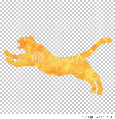 Alcohol ink art style tiger silhouette material tiger New Year's card Alcohol ink art style tiger silhouette material tiger New Year's card 76648694