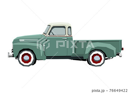 Farm retro pickup drawing. Off-road car in cartoon style. Isolated vintage vehicle art for kids bedroom decor. Side view. Truck for nursery decor Farm retro pickup drawing. Off-road car in cartoon style. Isolated vintage vehicle art for kids bedroom decor. Side view. Truck for nursery decor 76649422