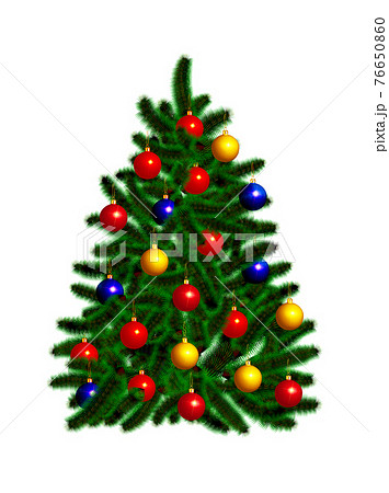 Decorated Christmas tree - Stock Illustration [76650860] - PIXTA