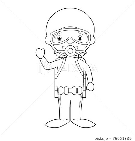 Easy Coloring Cartoon Vector Illustration Of A のイラスト素材