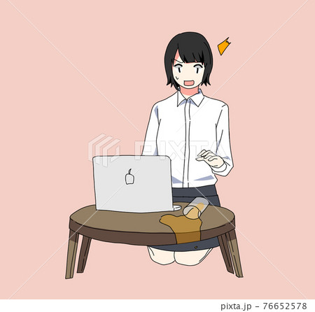 飲み物をこぼす女性のイラスト素材 飲み物をこぼす女性のイラスト素材