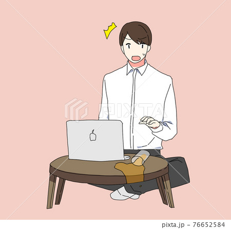 飲み物をこぼす男性のイラスト素材 飲み物をこぼす男性のイラスト素材