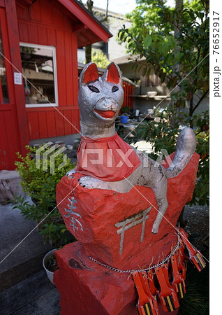 高知大神宮よさこい稲荷神社のお狐さん、お稲荷さんの石像 高知大神宮よさこい稲荷神社のお狐さん、お稲荷さんの石像 76652917