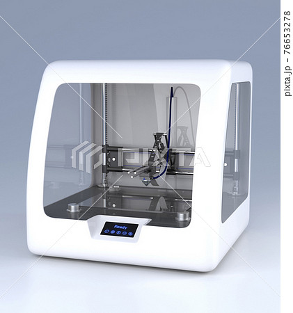 3D printer model prototype, modern printing technology illustration 76653278