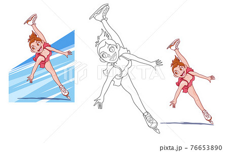 フィギュアスケート 女子 イラスト キャラクター のイラスト素材