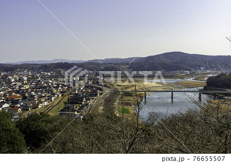江の川　祝橋　ことぶき橋　尾関山公園　広島県三次市 76655507