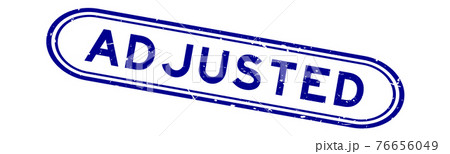 Grunge blue adjusted word rubber seal stamp on white background 76656049