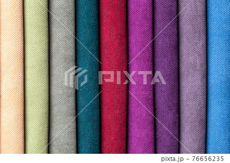 Swatch of velvet and velours textile various colors, background. Swatch of velvet and velours textile various colors, background. 76656235