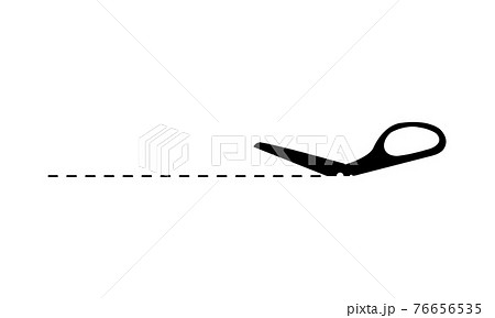 はさみ 切り取り線 シルエット イラストのイラスト素材