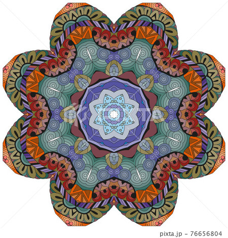 Colorful cute Mandalas. Decorative unusual round ornaments. 76656804