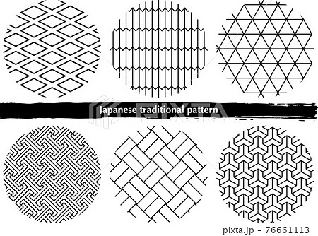 日本の伝統的な和柄素材のイラスト素材