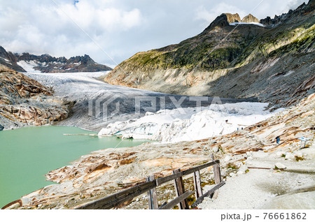 The Rhone Glacier, the source of the Rhone at Furka Pass in Switzerland The Rhone Glacier, the source of the Rhone at Furka Pass in Switzerland 76661862