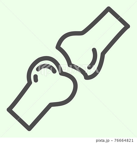 Bones line icon. Human body knee joint bone outline style pictogram on white background. Anatomy and organs signs for mobile concept and web design. Vector graphics. Bones line icon. Human body knee joint bone outline style pictogram on white background. Anatomy and organs signs for mobile concept and web design. Vector graphics. 76664821
