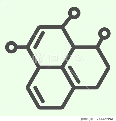 Chemical Formula line icon. Atomic structure and molecules outline style pictogram on white background. Science and education signs for mobile concept and web design. Vector graphics. 76664998